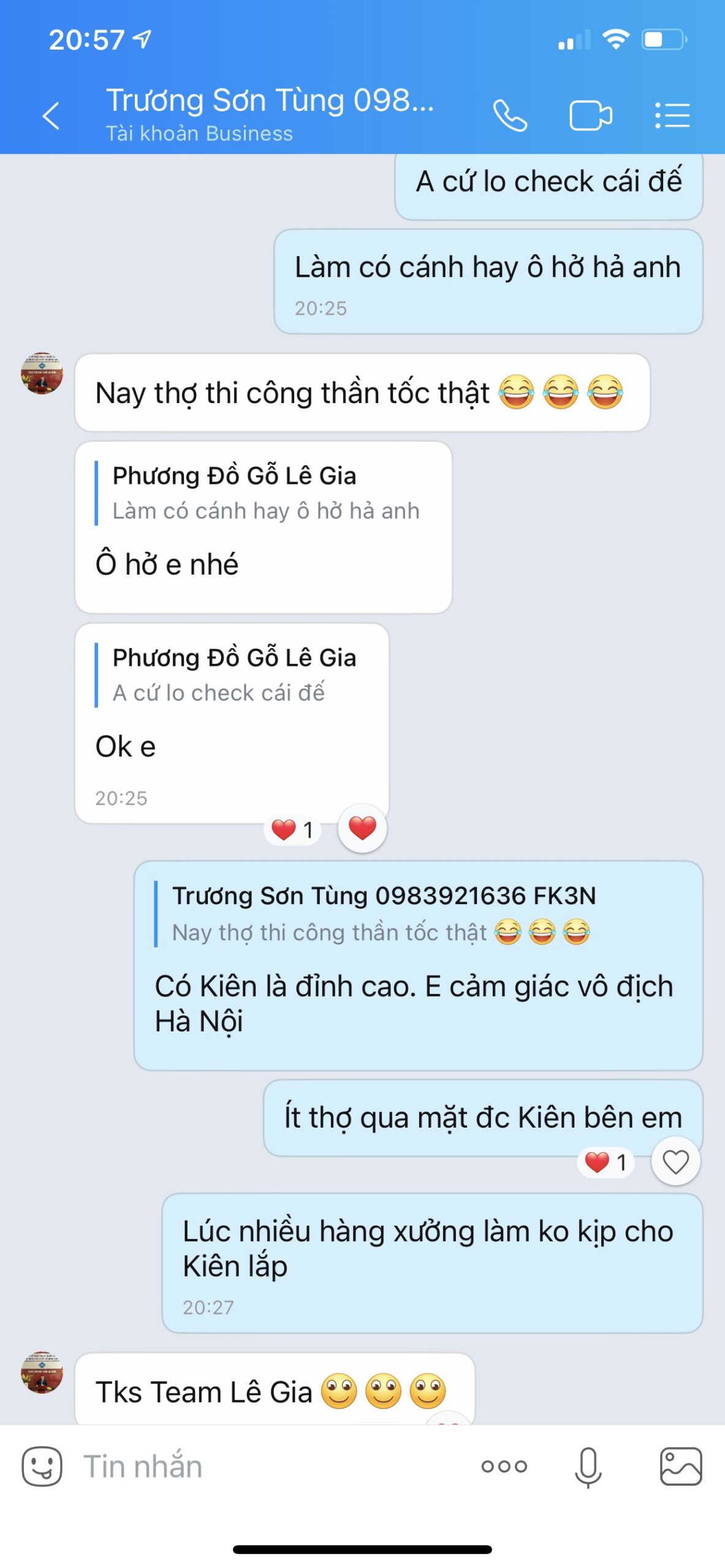 feedback đội Lê Gia lúc nào cũng thần tốc 1