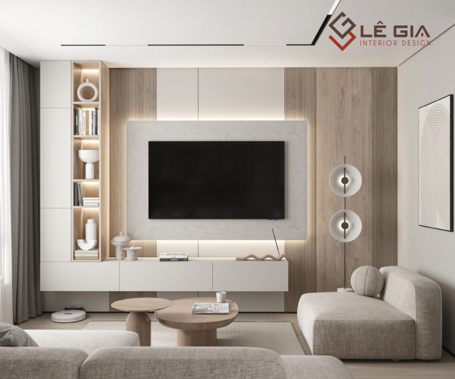 Mẫu kệ tivi treo tường phòng khách LG-KTV275