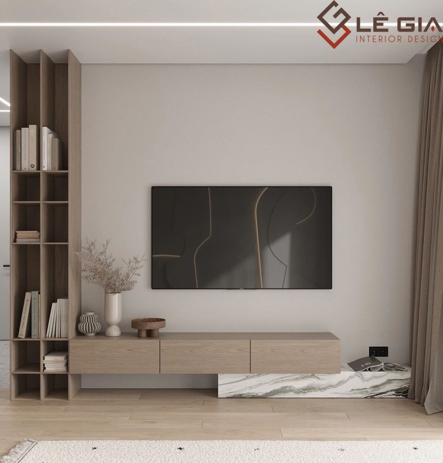 Mẫu kệ tivi phòng khách nhà ống gỗ công nghiệp LG-KTV280
