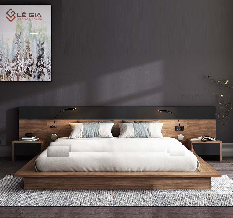 Giường ngủ bành hiện đại gỗ đẹp LG225