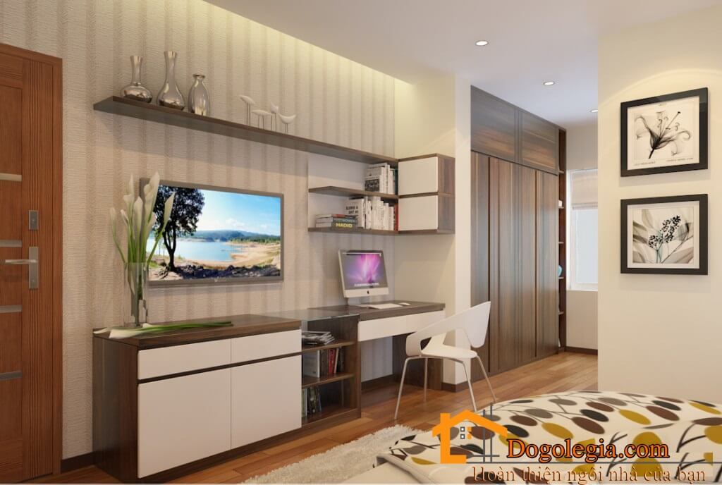 Mẫu kệ tivi treo tường phòng khách đẹp bằng gỗ công nghiệp LG-KTV011