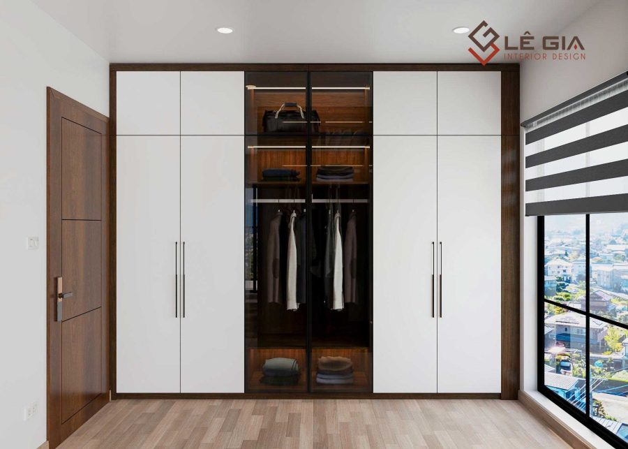 Mẫu tủ quần áo âm tường đẹp hiện đại LG-TQA287