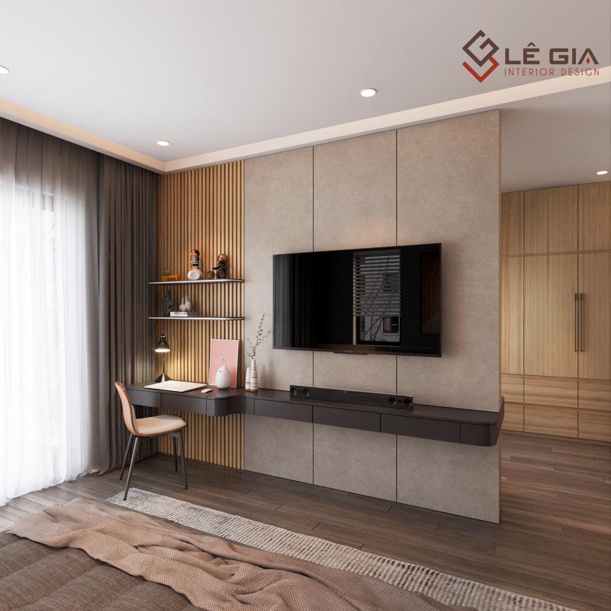kệ tivi phòng ngủ, kệ tivi treo tường phòng ngủ đẹp LG-KTV224 (4)