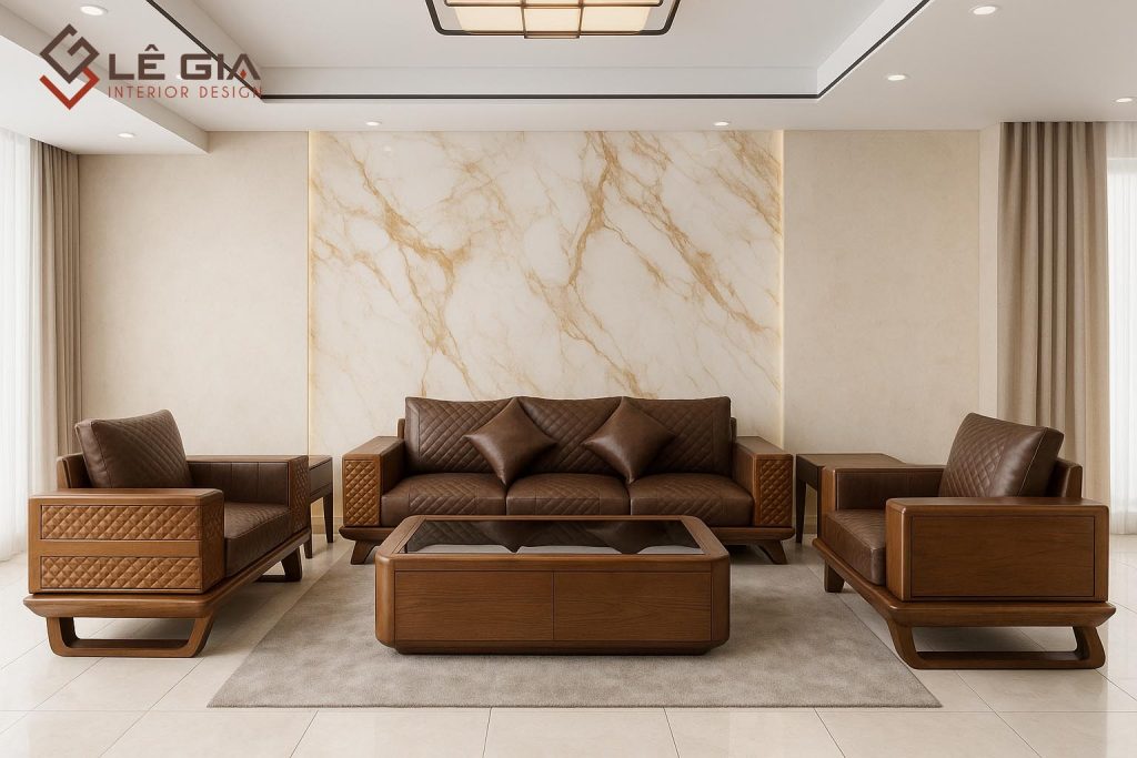 Bộ bàn ghế gỗ phòng khách hiện đại cuốn hút LG-SG247