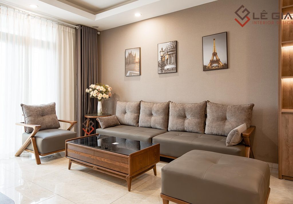 Bộ bàn ghế sofa gỗ sồi cao cấp tinh tế LG-SG236