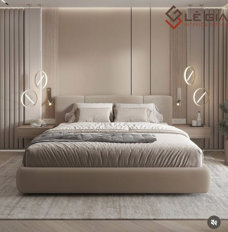 Mẫu giường ngủ bọc vải nỉ hiện đại LG-GN512