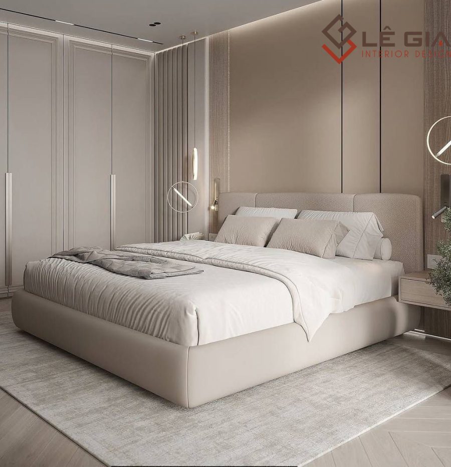Alternative view of Mẫu giường ngủ bọc vải nỉ hiện đại LG-GN512