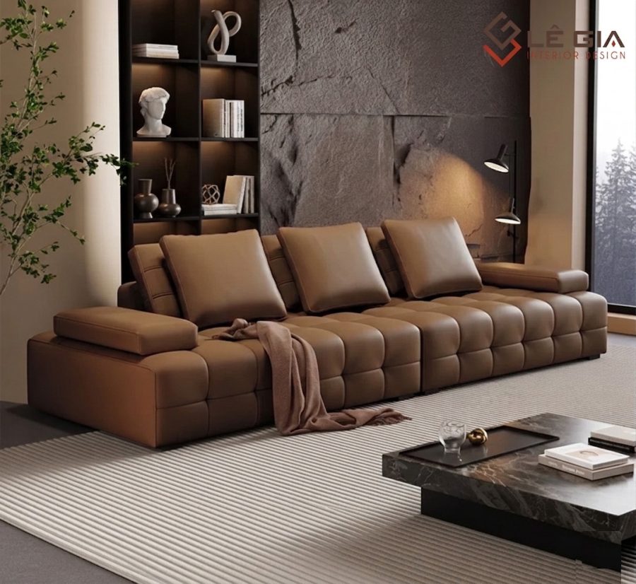 Sofa da phòng khách hiện đại phong cách Minotti LG-SF421