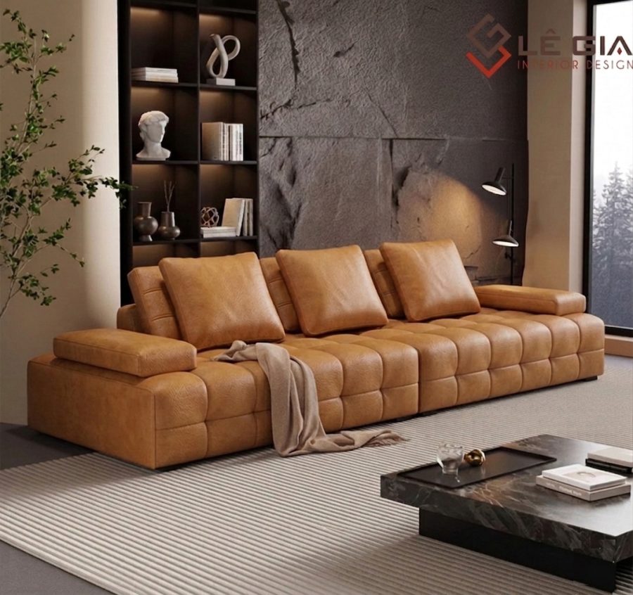 Alternative view of Sofa da phòng khách hiện đại phong cách Minotti LG-SF421