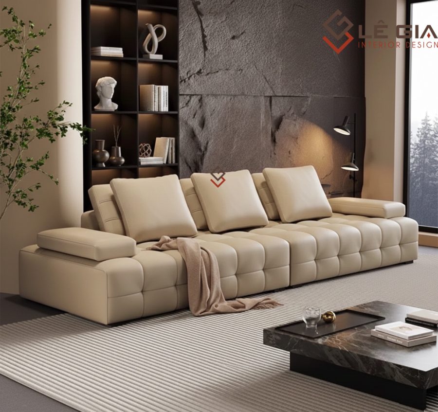Alternative view of Sofa da phòng khách hiện đại phong cách Minotti LG-SF421