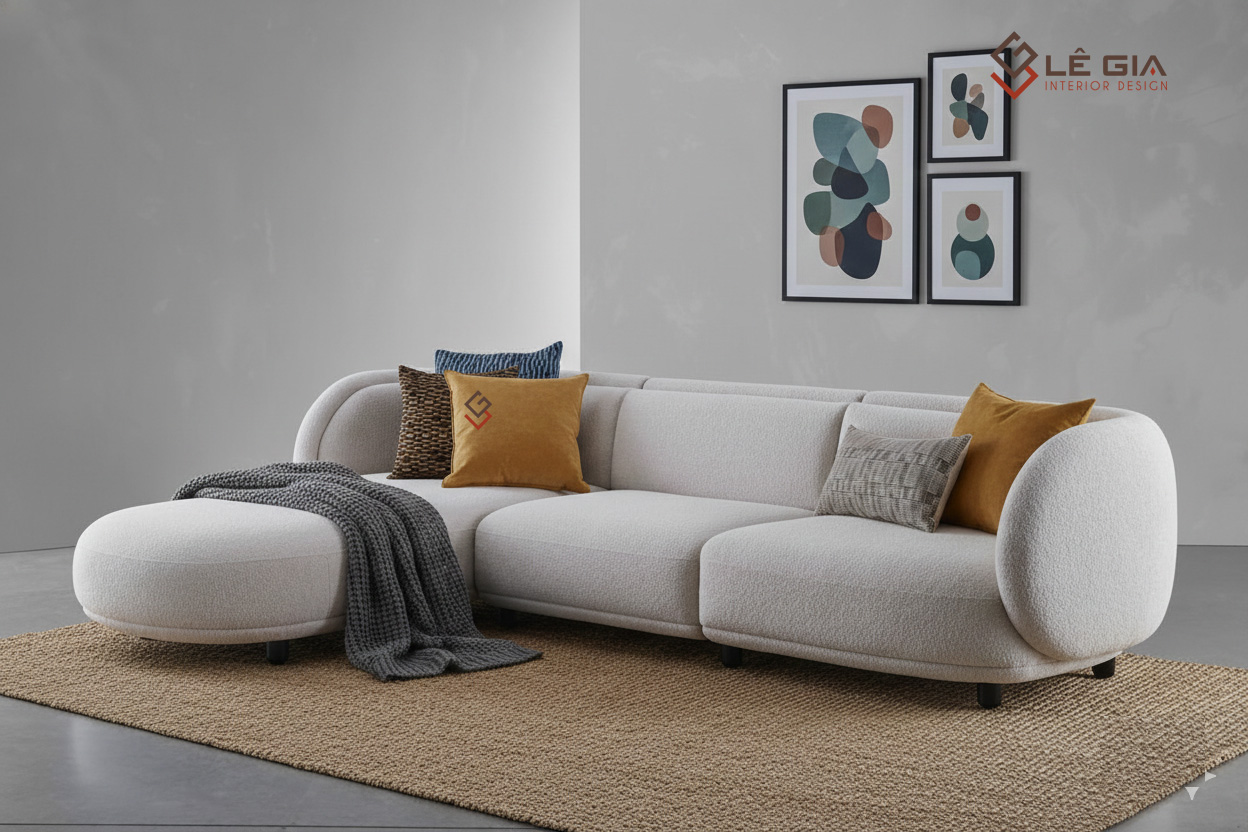 Sofa chữ L hiện đại cho phòng khách trẻ trung LG-SF442-4