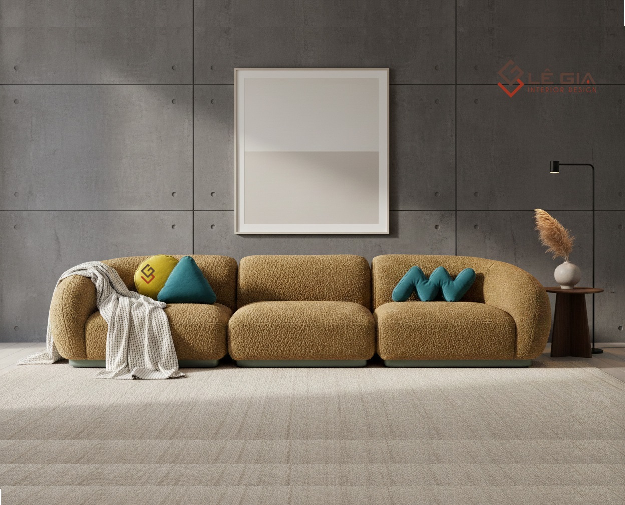sofa nỉ cho phòng khách nhỏ - 2