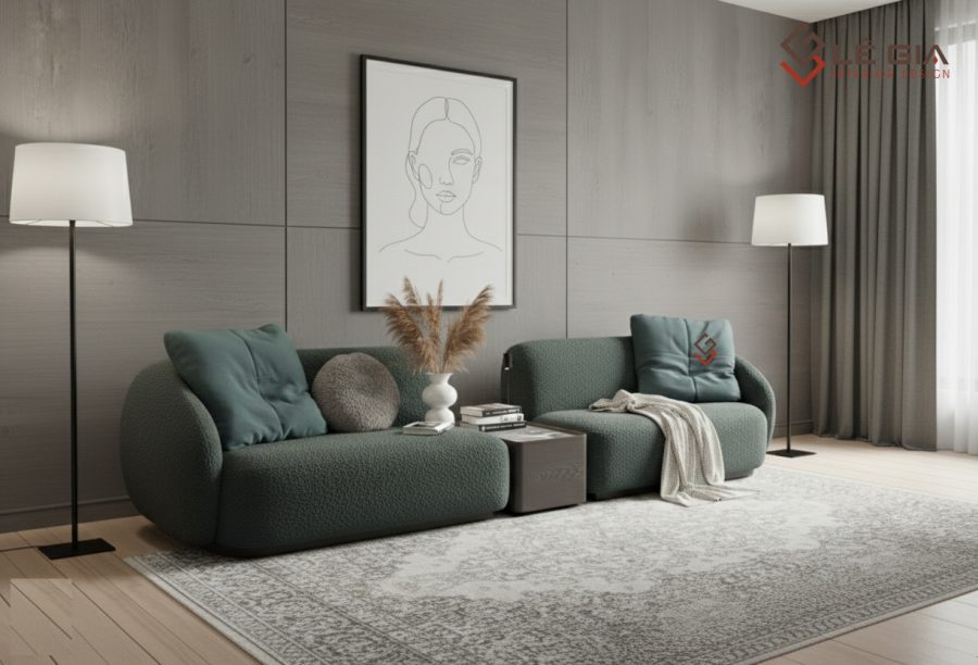 Alternative view of Sofa phòng khách hiện đại màu xanh ấn tượng LG-SF449