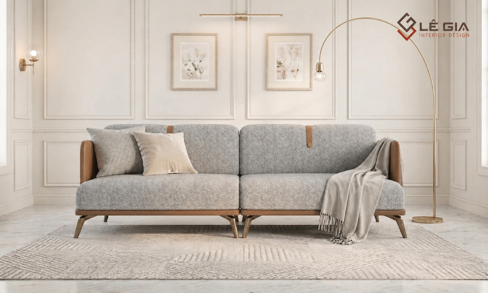 Sofa nỉ hiện đại cao cấp cho phòng khách LG-SF458-1