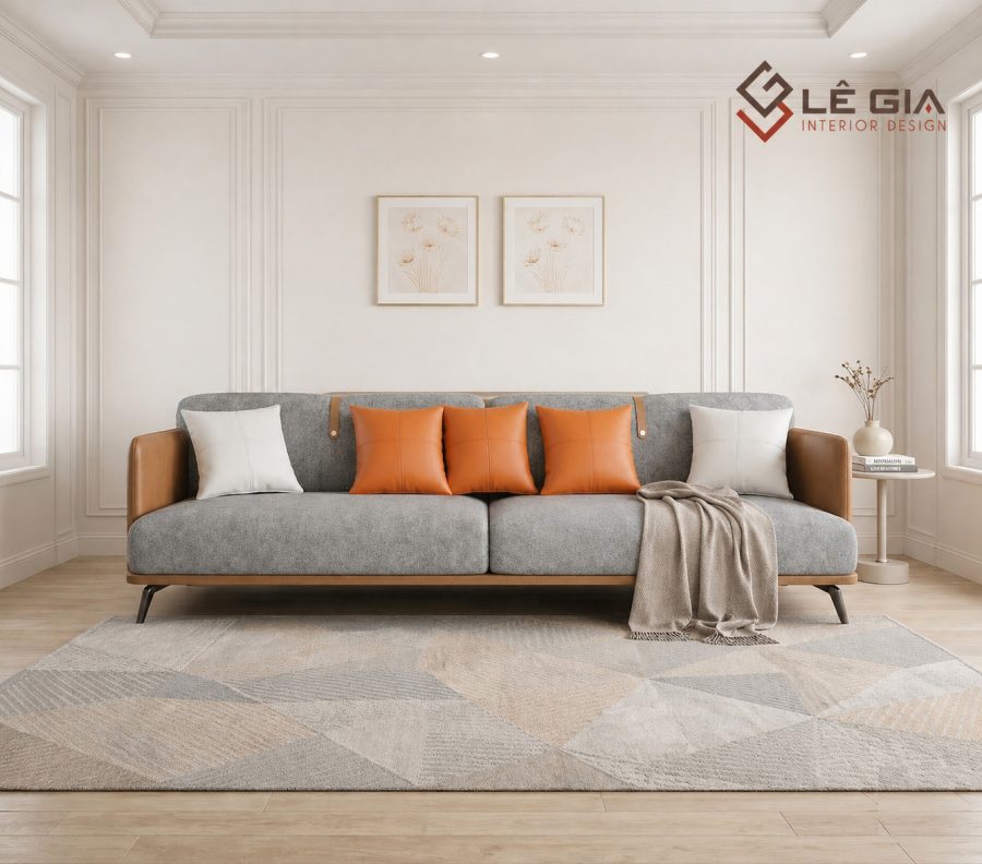 Sofa nỉ hiện đại cao cấp cho phòng khách LG-SF458