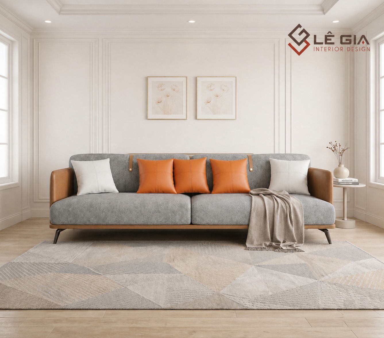 Sofa nỉ hiện đại cao cấp cho phòng khách LG-SF458