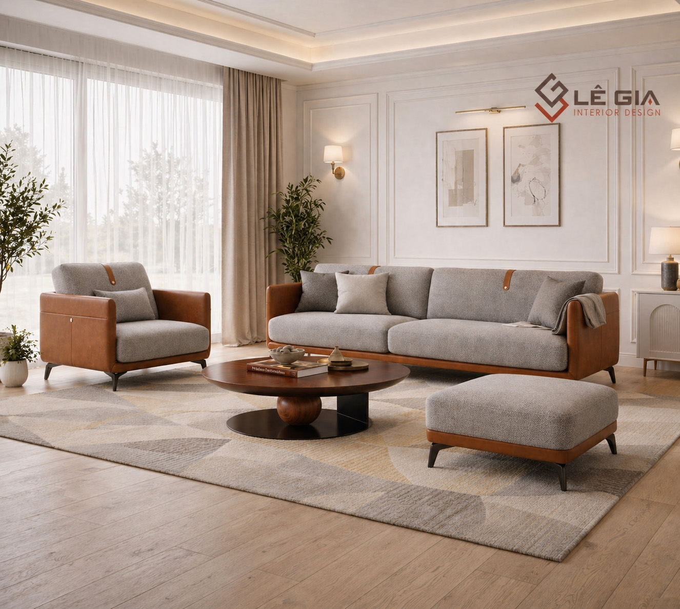 Sofa nỉ hiện đại cao cấp cho phòng khách LG-SF458 - Ảnh 11