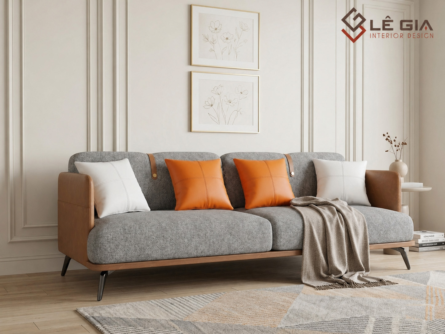 Sofa nỉ hiện đại cao cấp cho phòng khách LG-SF458-7