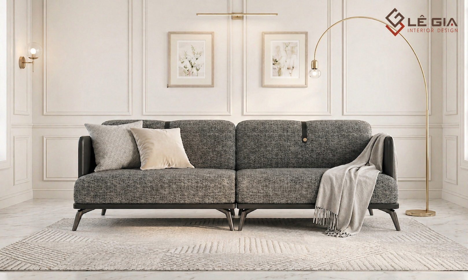 Sofa nỉ hiện đại cao cấp cho phòng khách LG-SF458-4
