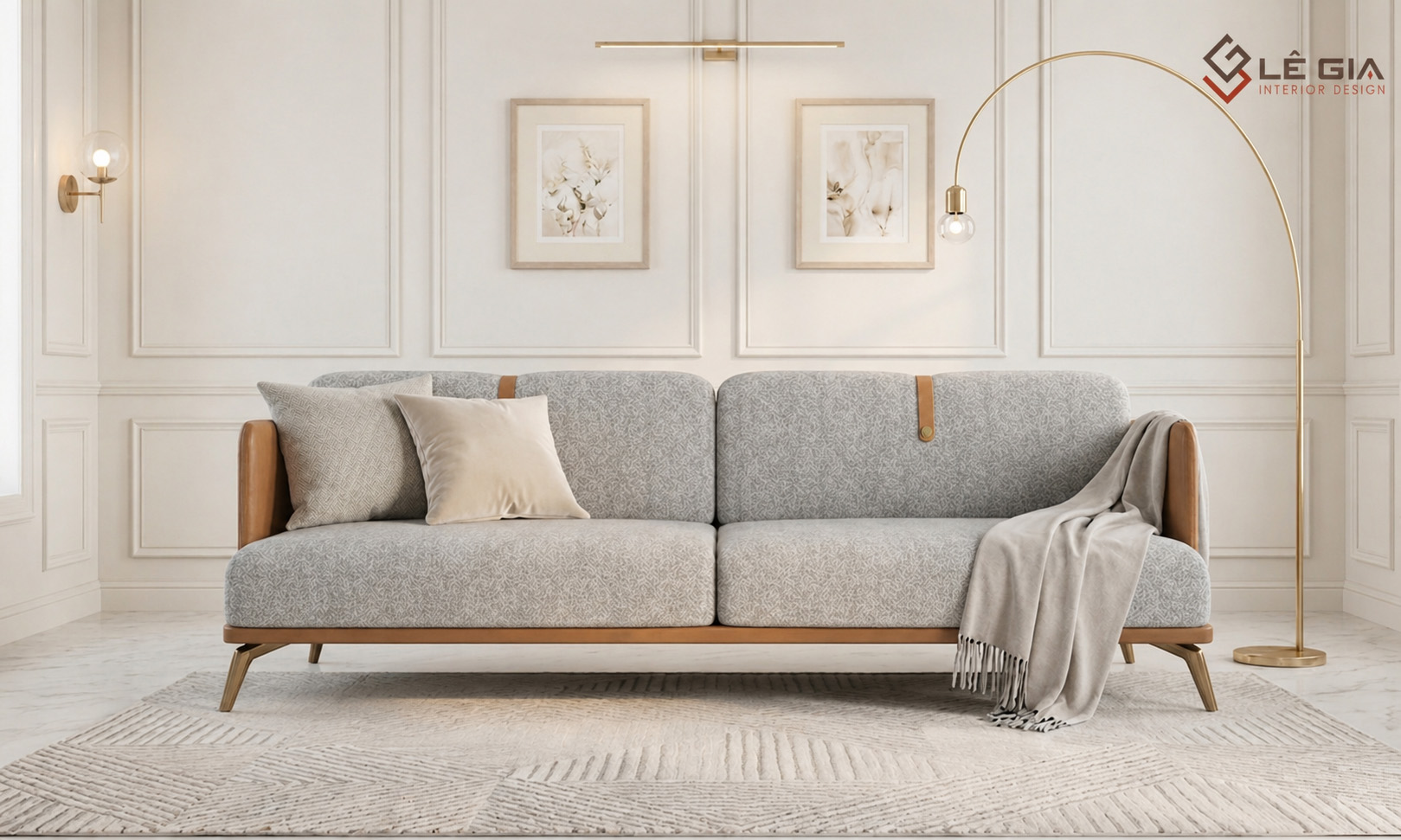 Sofa nỉ hiện đại cao cấp cho phòng khách LG-SF458-3